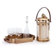 Brass Camp Lantern with Antiqued Brass