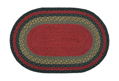 Burgundy/Olive/Charcoal Braided Rug In Different Shapes And Sizes