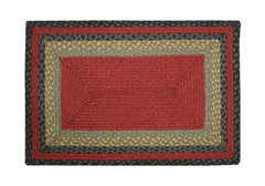 Burgundy/Olive/Charcoal Braided Rug In Different Shapes And Sizes