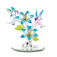 Morning Glory Glass Hummingbird  Figurine