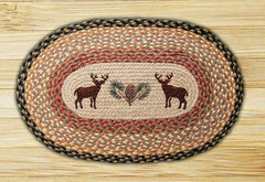 Deer/Pinecone Oval Patch Rug