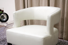 Baxton Studio Lemoray Off-White Leather Club Chair