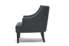 Baxton Studio Millicent Gray Linen Arm Chair