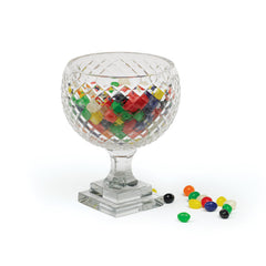 Del Mar Glass Pedestal Bowl With Hand Cut Finish