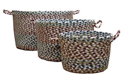 Burgundy/Ivory Utility Baskets In Different Sizes