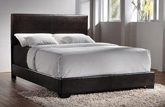 Upholstered Black/Brown Low Profile Queen Size Bed Frame
