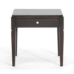 Baxton Studio Haley Black Wood End Table with Drawer