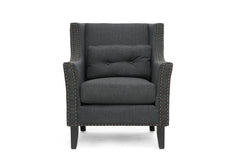 Baxton Studio Albany Linen Lounge Chair