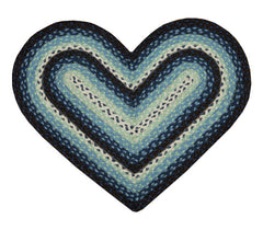 Blueberry/Creme Braided Rug In Different Sizes And Shapes