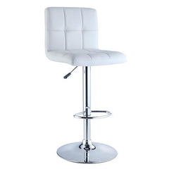 Powell Quilted Faux Leather and Chrome Adjustable Height Bar Stool - Available in Red, Black and White Colors