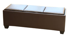 Tribeca Ottoman with 3 Tray Tops in Brown