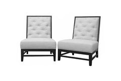 Baxton Studio Gray Linen Modern Lounge Chair