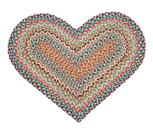 Heart Multi 1 Braided Rug In 20"x30" Size