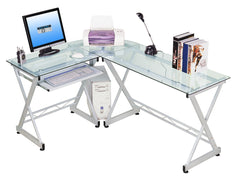 Techni Mobili L-shaped Glass Computer Desk
