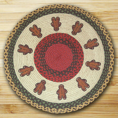 Gingerbread Man Round Patch Rug