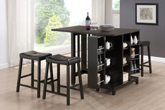 Baxton Studio Aurora 5-Piece Pub Table Set with Cabinet Base