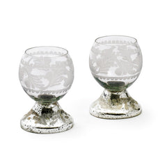 Set of Four Small Glass Crystal Ball