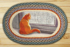 Window Cat Oval Patch Rug