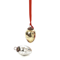 Egg Ornament with Antique Silver Finish