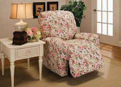 Pink Floral Jersey Stretch Slipcover, Couch Cover