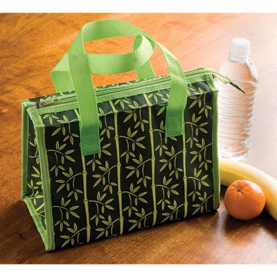 Bamboo Print Insulated Food Tote