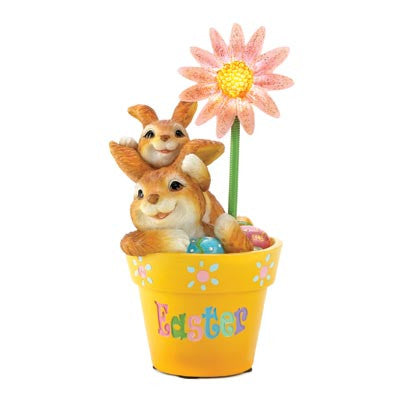 Flowerpot Frolic Easter Figurine