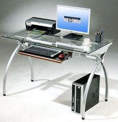 Techni Mobili Glass-Top Computer Desk