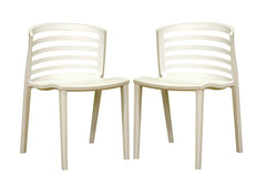 Baxton Studio Ofilia White Plastic Chair Set of Two