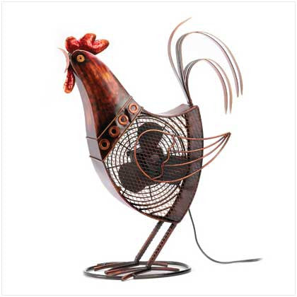 Rooster Decorative Fan