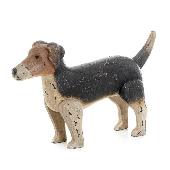 Antique Painted Finish Jack Russell Dog