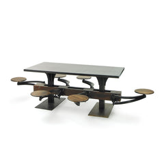 Wood and Iron Lunchroom Table