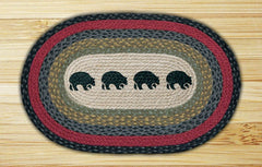 Black Bears Oval Patch Rug