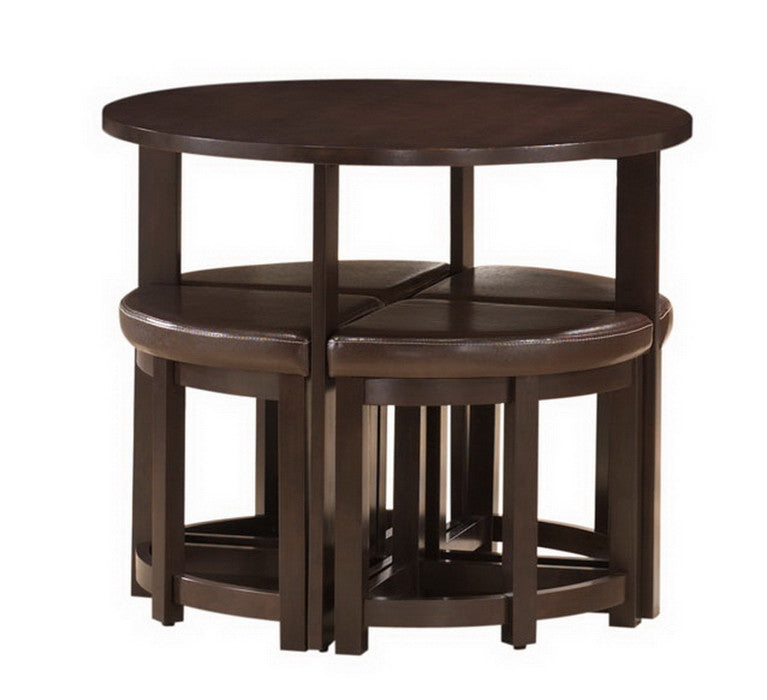 Baxton Studio Rochester Bar Table Set with Nesting Stools