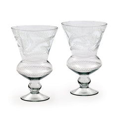 Pair Of Glass Bistro Hurricanes