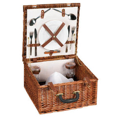 Willow Picnic Basket Lined Service for Two