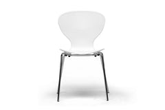 Baxton Studio Boujan White Plastic Modern Dining Chair in Set of 2