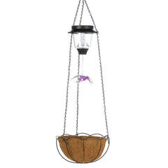 Solar Hummingbird Hanging Basket