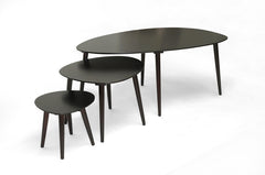 Baxton Studio Metis Dark Brown 3-Piece Nesting Table Set