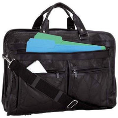 New Black Leather Messenger Laptop Shoulder Bag Briefcase Attache Case Portfolio