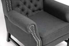 Baxton Studio Sussex Gray Linen Club Chair