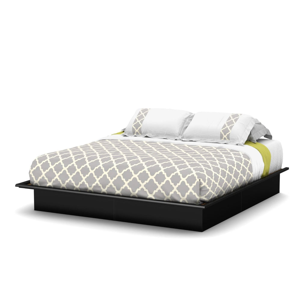 South Shore Furniture Platform Bed Frame With Moldings, Basic Collection - Colors & Sizes
