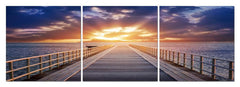 Pier Sunrise Mounted Photography Print Triptych