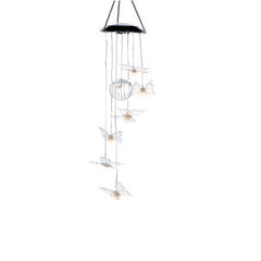 Solar Crystal Butterfly Wind Chime Decor