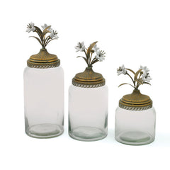 Set of Three Flowering Canister