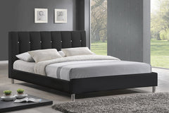 Baxton Studio Vino Bed with Upholstered Headboard in different colors and sizes