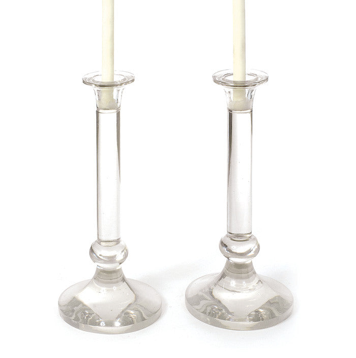 Pair of Crystal Tall Candlesticks