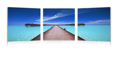 Overwater Bungalow Mounted Photography Print Triptych