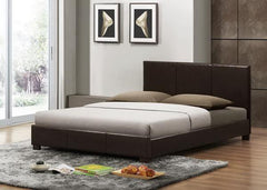 Pless Dark Brown Modern Bed in different sizes