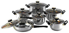 18/10 STAINLESS STEEL Gourmet Chef 12-piece Covered Cookware Set Pots and Pans