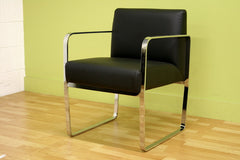 Baxton Studio Meg Black Leather Chair